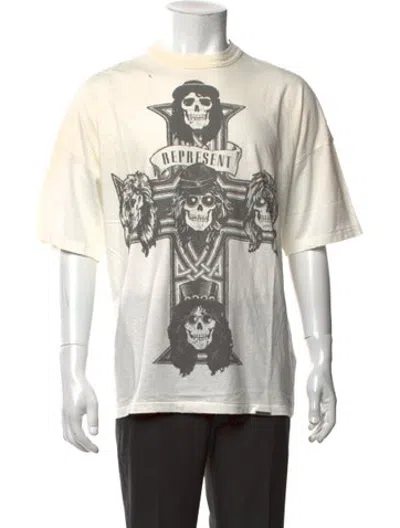 Pre-owned Represent Graphic Print Crew Neck T-shirt W/ Tags In White