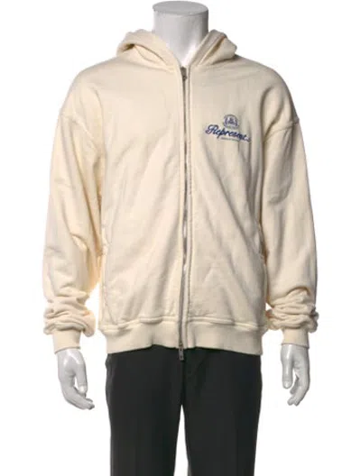 Pre-owned Represent Graphic Print Open Front Hoodie In Neutrals