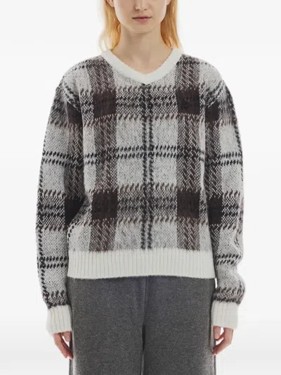 Rest&recreation Check-pattern Hairy Sweater In Multi