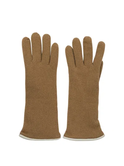 Restelli "305" Cashmere Gloves In Brown