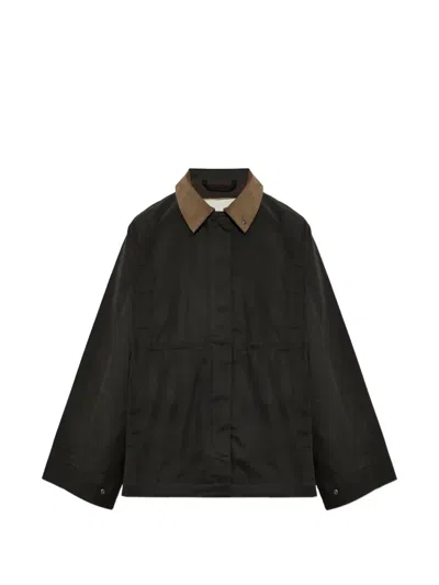 Rethinkit Studios Corduroy-collar Insulated Jacket In Black