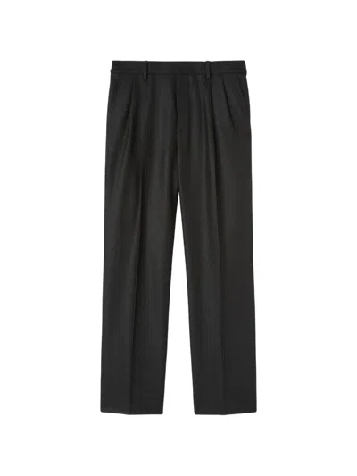 Retori Pleated Flannel Trousers In Gray