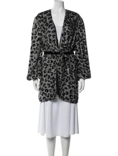 Pre-owned Retroféte Animal Print Evening Jacket In Silver