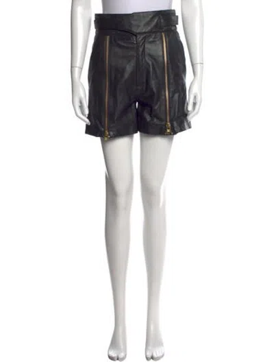 Pre-owned Retroféte Leather Mini Shorts In Black