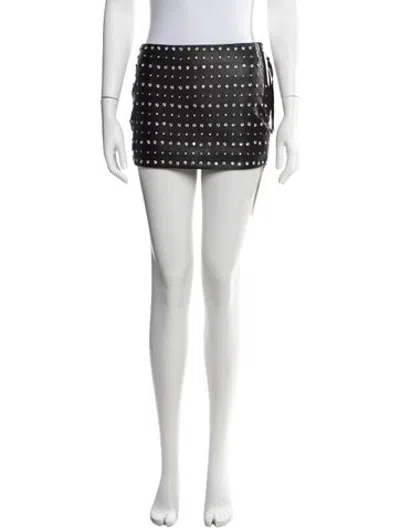 Pre-owned Retroféte Leather Mini Skirt In Black