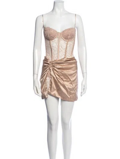 Pre-owned Retroféte Nylon Lace Pattern Skirt Set In Pink