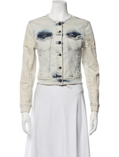 Pre-owned Retroféte Printed Denim Jacket In Neutrals