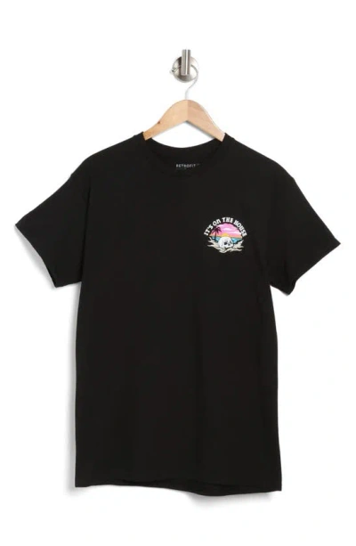 Retrofit Its On The House Cotton Graphic T-shirt In Black