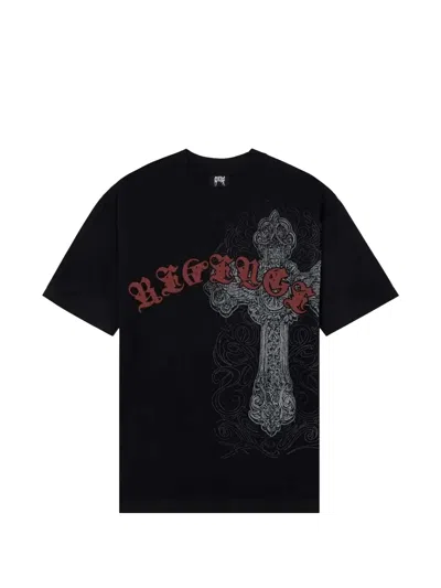 Revenge Spike Cross T-shirt In Black