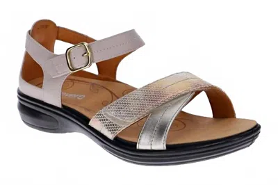 Revere Women's Lucea Strappy Sandal - Medium In Mixed Metallic In Multi