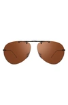 Revo Air 2 63mm Aviator Sunglasses In Satin Black