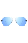 Revo Air 2 63mm Aviator Sunglasses In Satin Chrome