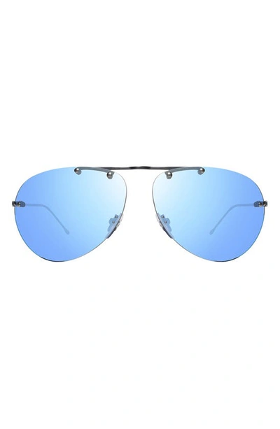 Revo Air 2 63mm Aviator Sunglasses In Satin Chrome