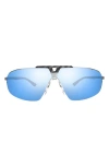 Revo Alpine 70mm Polarized Navigator Sunglasses In Chrome