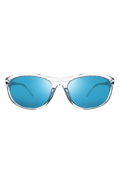 Revo Vintage Wrap 61mm Round Sunglasses In Crystal