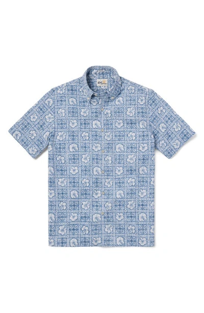 Reyn Spooner Pua Patchwork Floral Classic Fit Short Sleeve Button-down Shirt In Infinity Blue