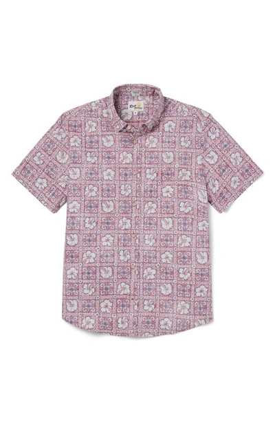 Reyn Spooner Pua Patchwork Tailored Fit Floral Short Sleeve Button-down Shirt In Faded Ginger
