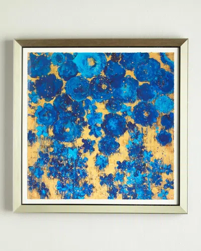 Rfa Fine Art Floral #8 Abstract Giclee On Paper Wall Art In Blue