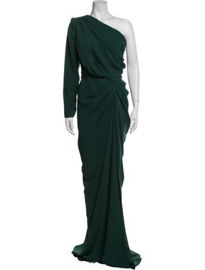 Pre-owned Rhea Costa One-shoulder Long Dress W/ Tags In Green