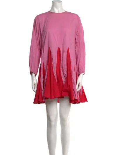 Pre-owned Rhode Colorblock Pattern Mini Dress In Pink