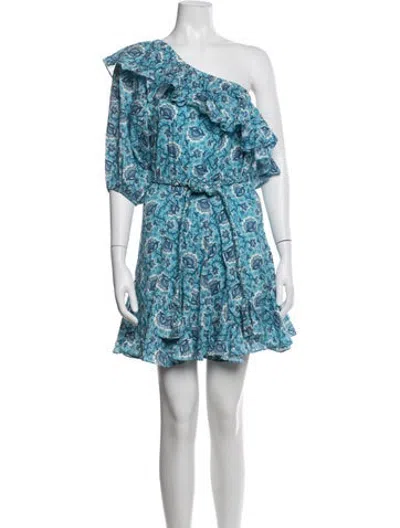 Pre-owned Rhode Floral Print Mini Dress In Blue