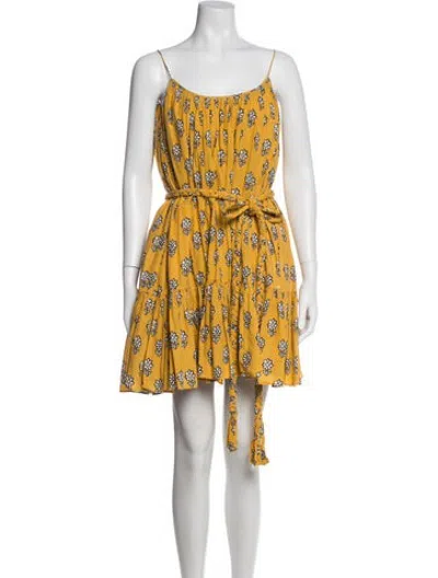 Pre-owned Rhode Floral Print Mini Dress In Yellow