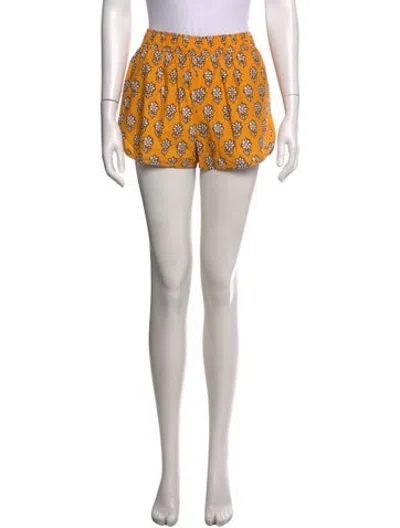 Pre-owned Rhode Floral Print Mini Shorts W/ Tags In Yellow