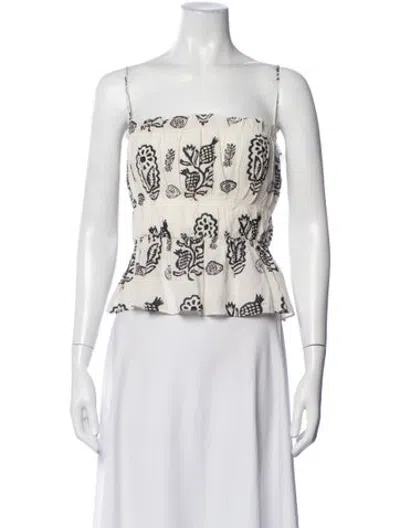 Pre-owned Rhode Patterned Strapless Top In Neutrals