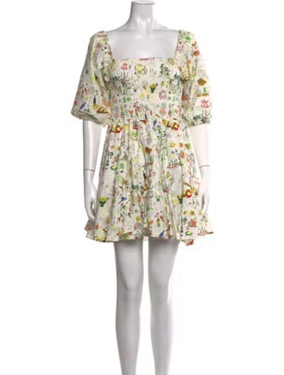 Pre-owned Rhode Printed Mini Dress In Neutrals