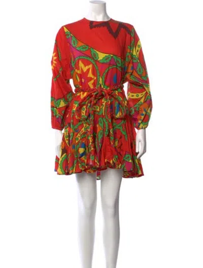 Pre-owned Rhode Printed Mini Dress In Red