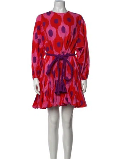 Pre-owned Rhode Printed Mini Dress In Red