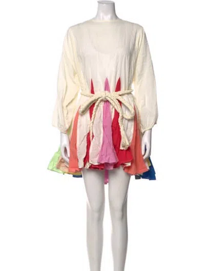 Pre-owned Rhode Printed Mini Dress In White