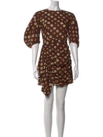 Pre-owned Rhode Tie-dye Print Mini Dress In Brown