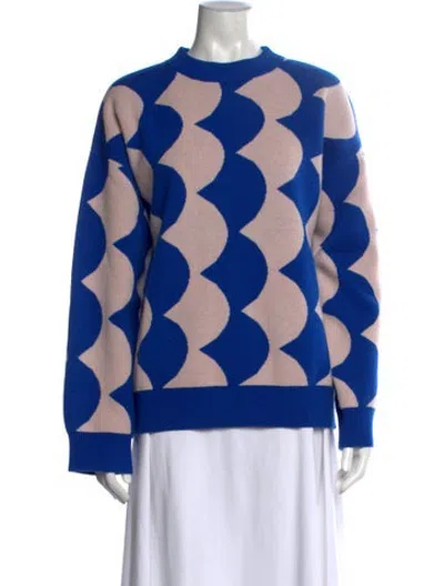 Pre-owned Rhode Wool Patterned Sweater In Blue