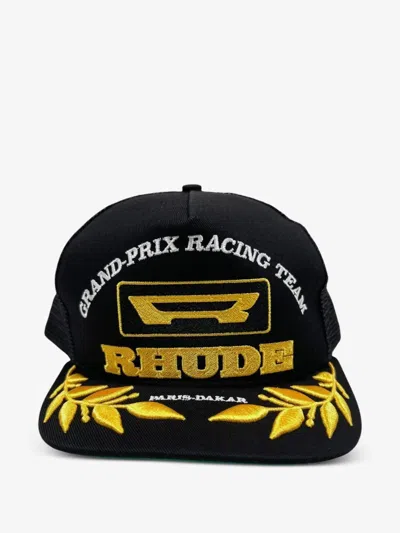 Rhude Rossa Structured Hat In Blackyelow