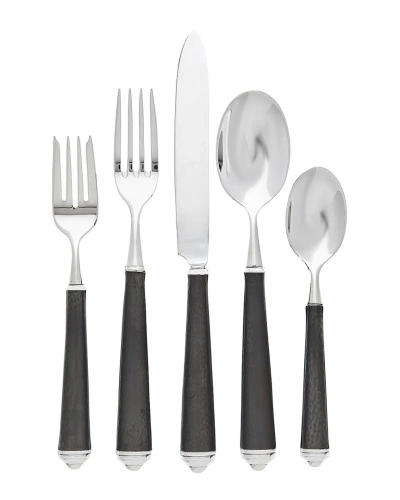 Ricci Argentieri Cupola 18/10 Stainless Steel 5pc Flatware Set, Service For 1 In Black