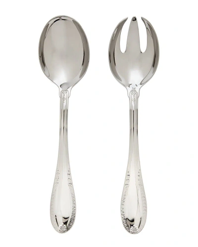 Ricci Argentieri Impero 18/10 Stainless Steel 2pc Salad Serving Set In Metallic