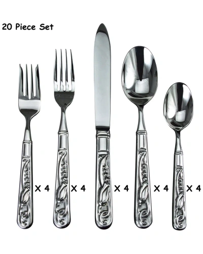 Ricci Argentieri Primavera 18/10 Stainless Steel 20pc Flatware Set, Service For 4 In Metallic