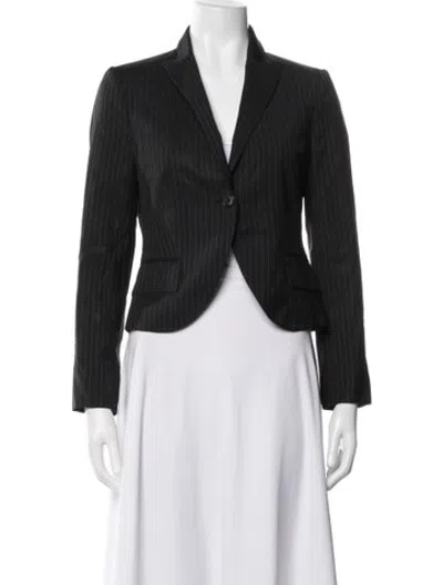 Pre-owned Richmond X Virgin Wool Striped Blazer In Black