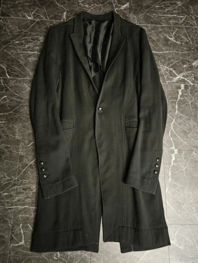 Pre-owned Rick Owens 2014 Wool/viscose Coat In Black