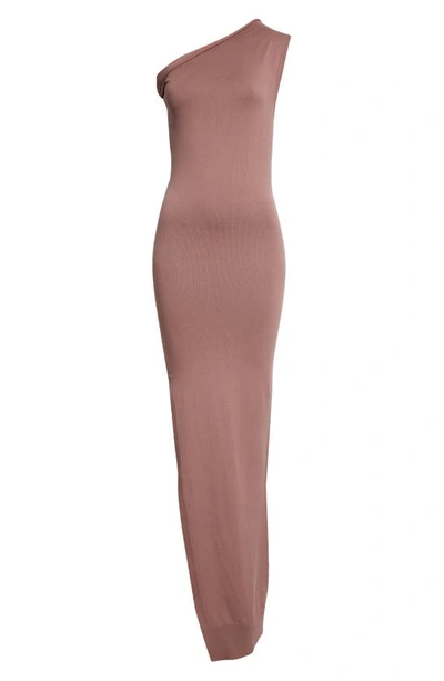 Rick Owens Athena One-shoulder Sweater Dress In Dusty Pink