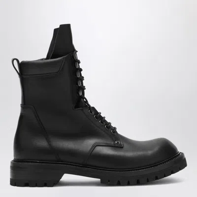 Rick Owens Black Lace-up Army Boots