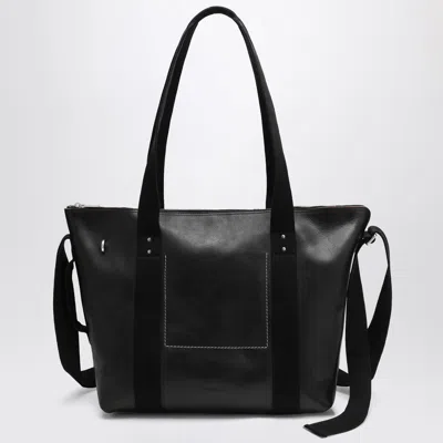 Rick Owens Black Leather Trolley Tote