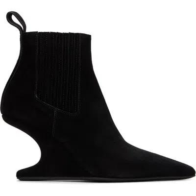 Rick Owens Black Tower Cantilever 8 Sharp Ankle Boots