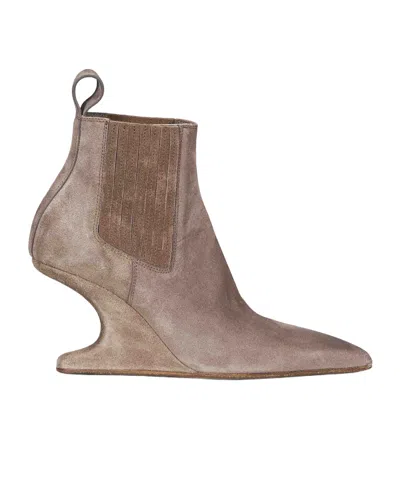 Rick Owens Cantilever Ankle Boots In Animal Print