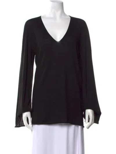 Pre-owned Rick Owens Cashmere V-neck Sweater In Black