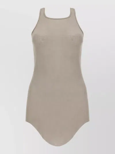 Rick Owens Cotton Tank Top In Brown