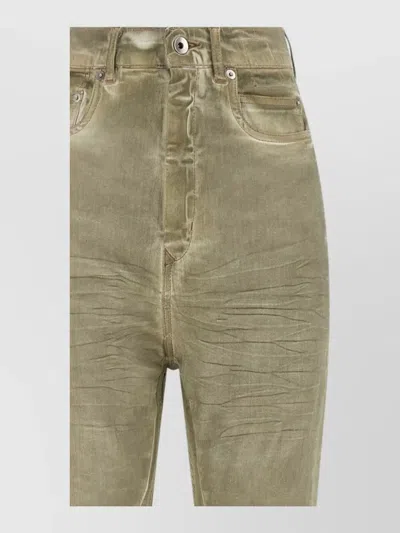 Rick Owens Drkshdw Bolan High Waist Bootcut Denim Trousers In Pink