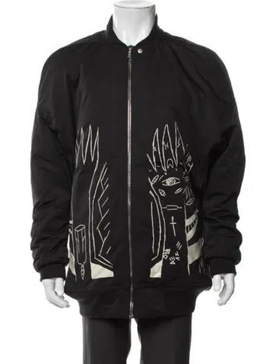 Pre-owned Rick Owens Drkshdw Graphic Print Bomber Jacket In Black