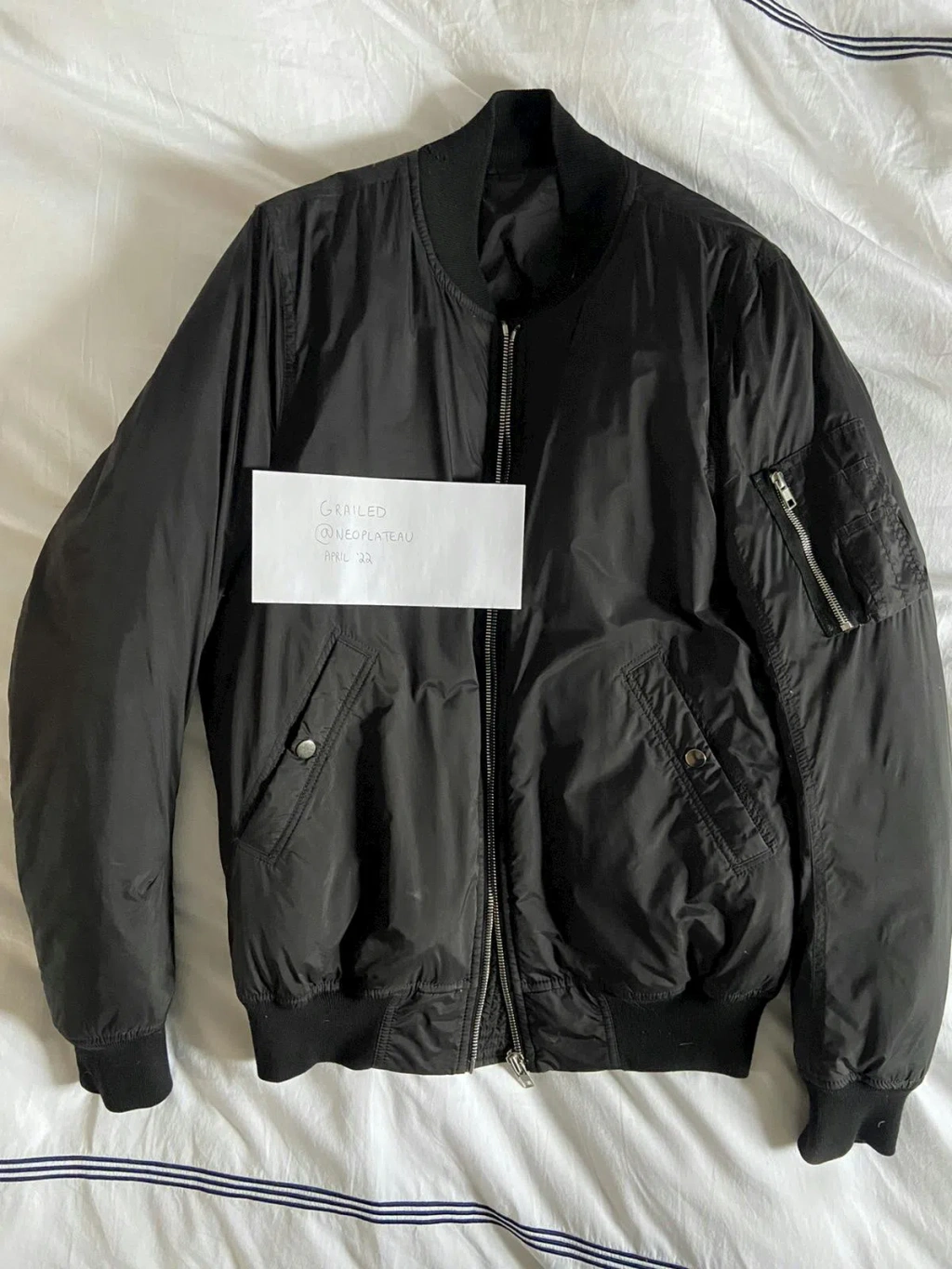 Pre-owned Rick Owens Fw14 Moody Ma-1 Bomber In Black | ModeSens